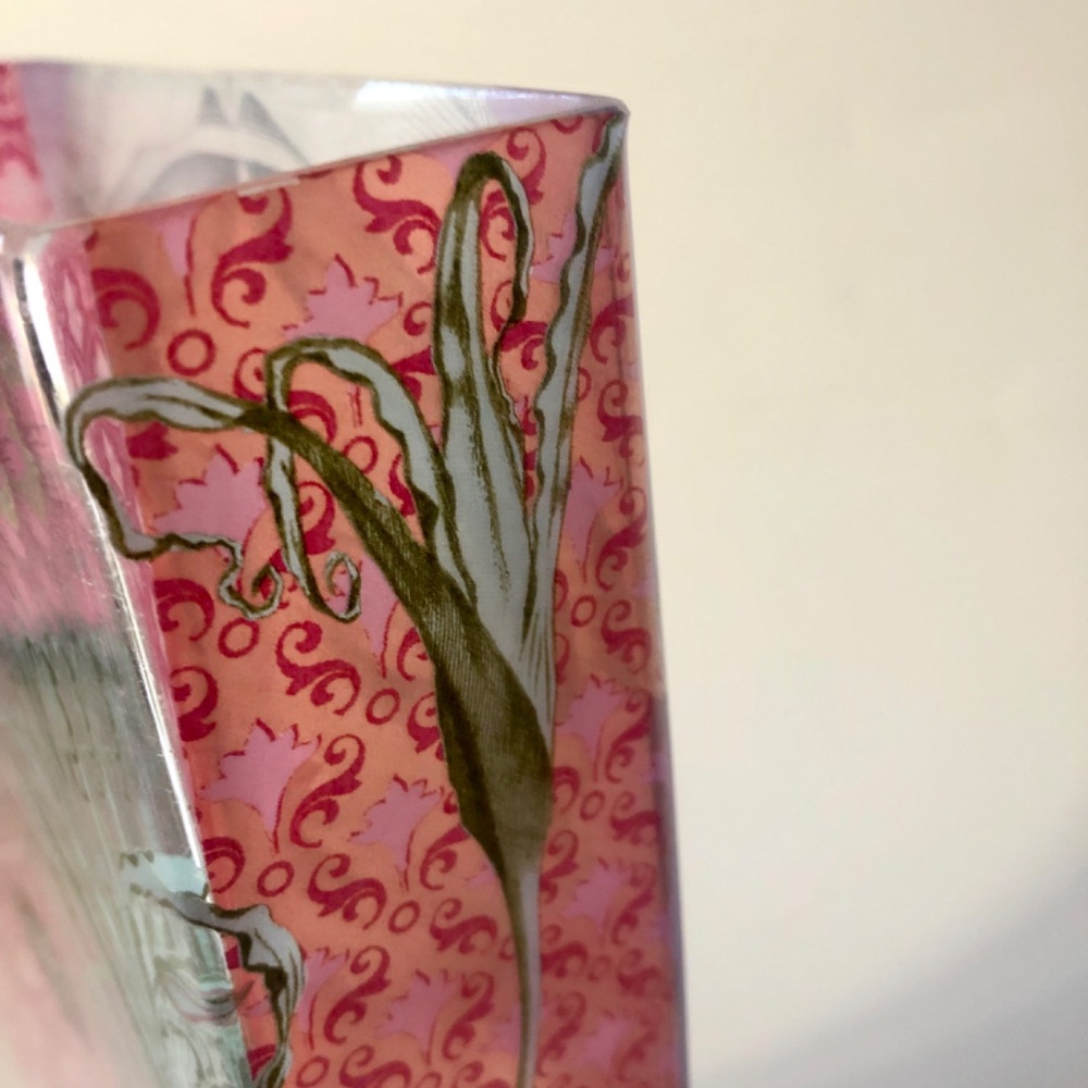 Fringe Studio Rare Glass Vessel NEW! Beautiful Translucent Images on All 4 Sides - Picture 4 of 16